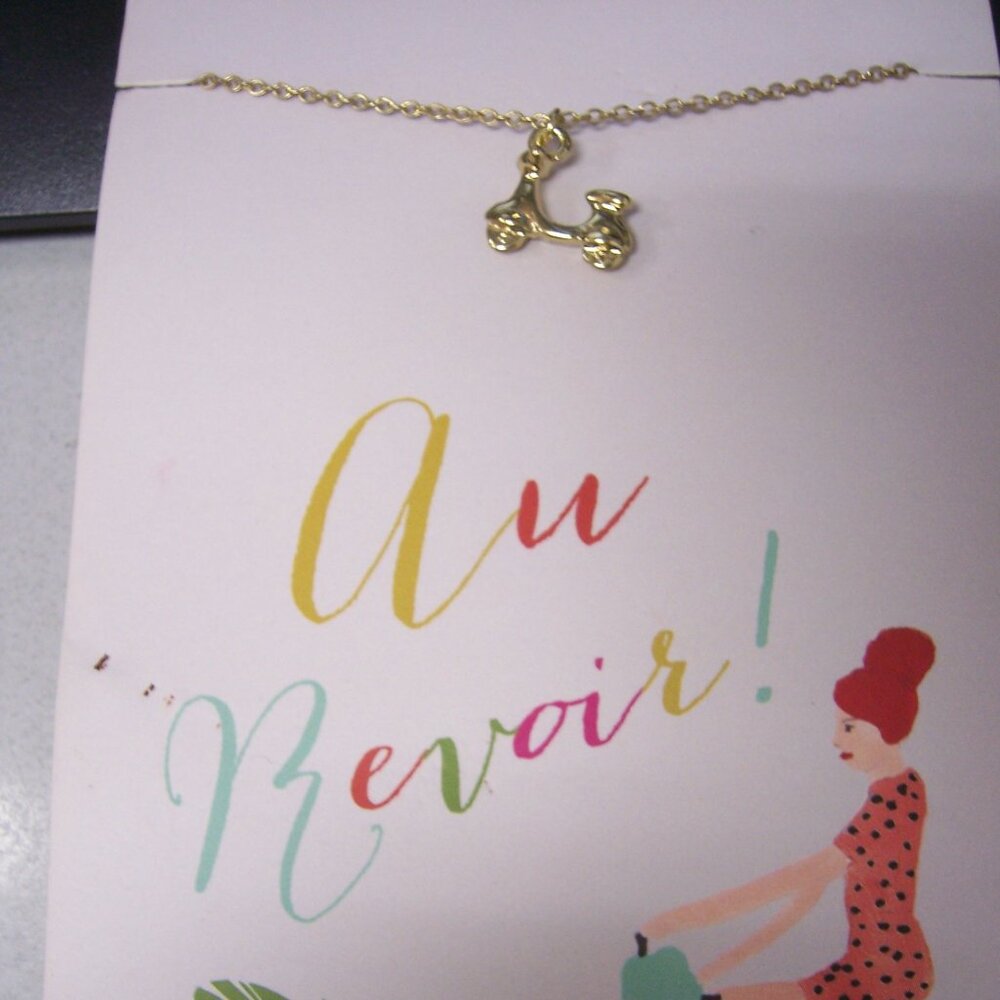 Lucky Feather Scooter Necklace - 16in - 18in  Ar Revoir
